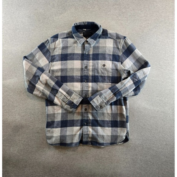 Pendleton Mason‎ Flannel Shirt M Blue Gray Plaid Button Long Sleeve 100% Cotton - Picture 1 of 13